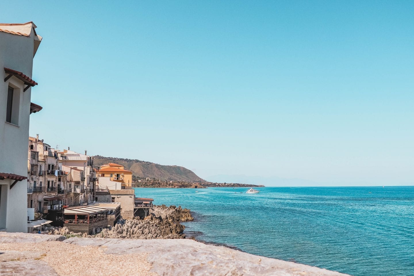 Cefalu coastline in Sicily, Italy