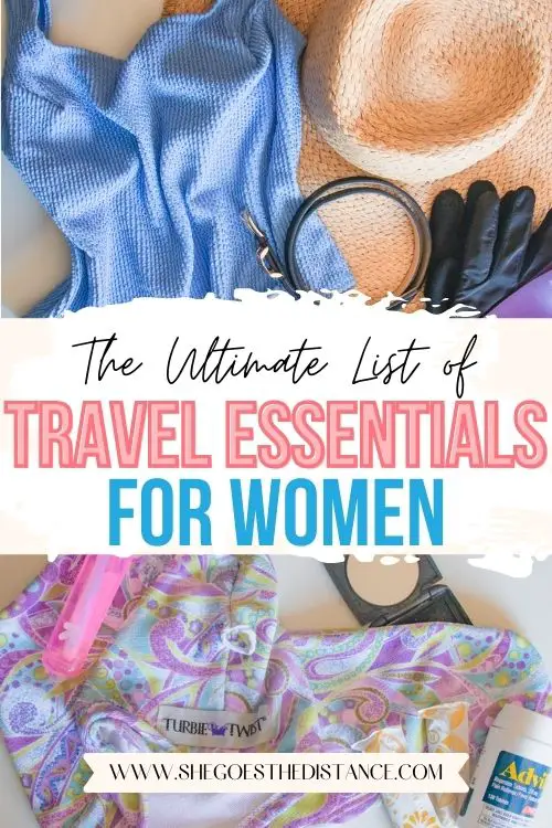 woman travel essentials