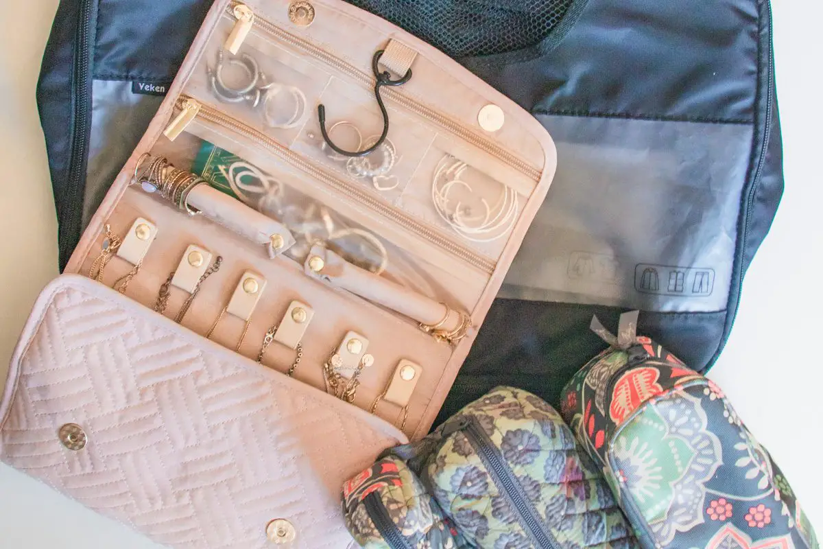 woman travel essentials