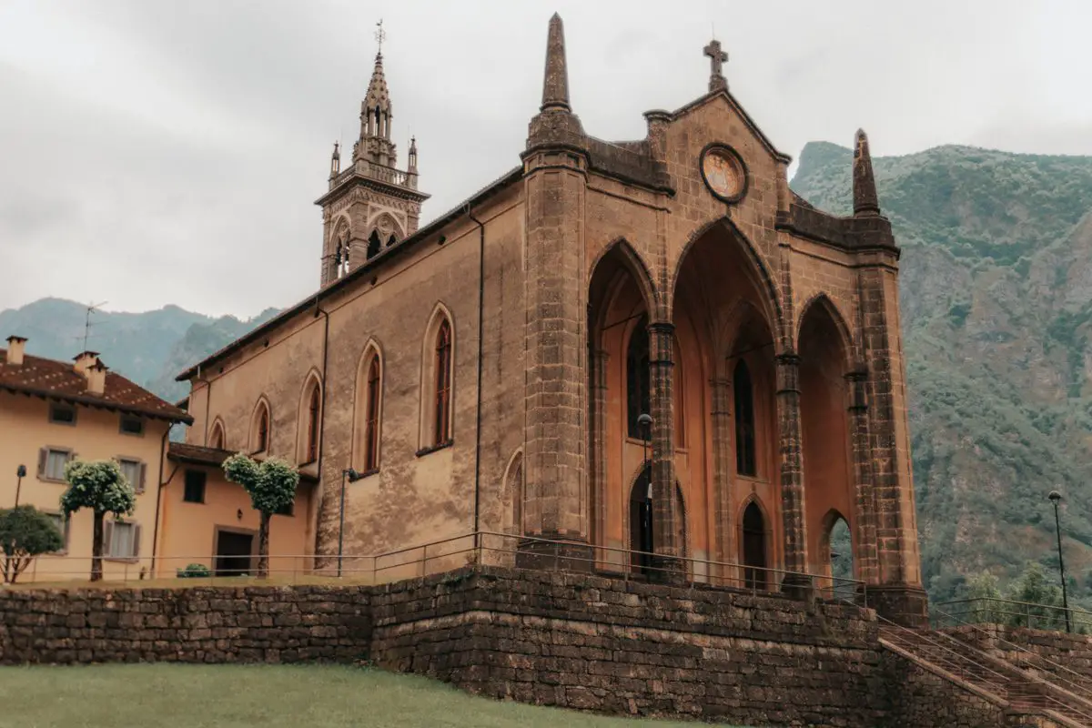 Gothic Church in Piazza Brembana, Val Brembana, Italy