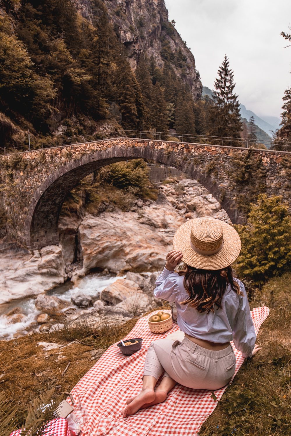 Picnic at Ponte dei Canali, Val Brembana, Italy
